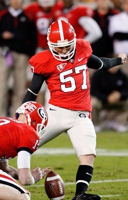 ATLANTA - NOVEMBER 28:  Blair Walsh #57 of the Georgia Bulldogs against the Georgia Tech Yellow Jackets at Bobby Dodd Stadium on November 28, 2009 in Atlanta, Georgia.  (Photo by Kevin C. Cox/Getty Images)