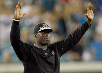 JACKSONVILLE, FL - AUGUST 21:  Quarterback David Garrard #9 of the Jacksonville Jaguars celebrates following a touchdown during the preseason game against the Miami Dolphins at EverBank Field on August 21, 2010 in Jacksonville, Florida.  (Photo by Sam Gre