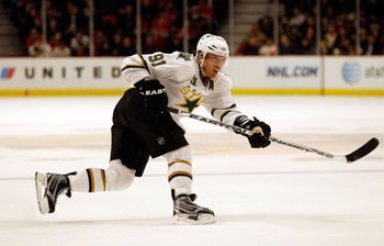 CHICAGO - FEBRUARY 09: Brad Richards #91 of the Dallas Stars follows through after shooting against the Chicago Blackhawks during a shoot-out at the United Center on February 9, 2010 in Chicago, Illinois. The Blackhawks defeated the Stars 4-3 in a shoot o