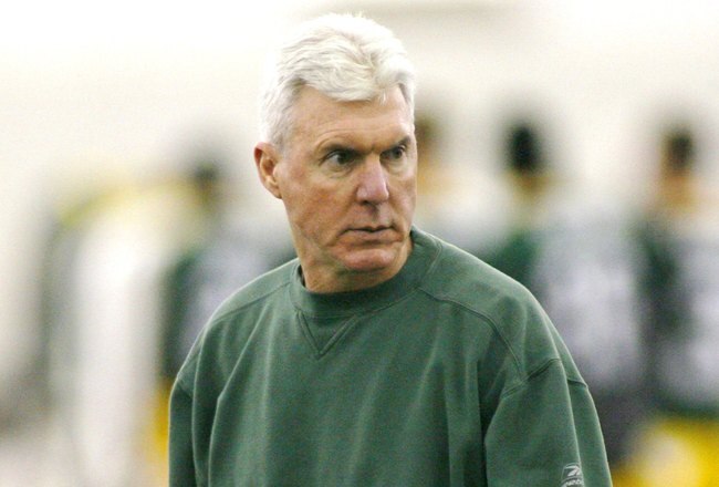 GREEN BAY, WI - MAY 5: Green Bay Packers' Ted Thompson watches practice at the first mini camp of the season at the Don Hutson Center on May 5, 2006 in Green Bay, Wisconsin. (Photo by Darren Hauck/Getty Images)