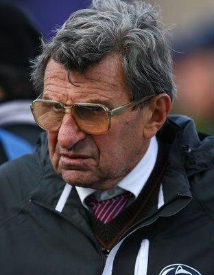 EVANSTON, IL - OCTOBER 31: Head coach Joe Paterno of the Penn State Nittany Lions walks the sidelines as his team takes on the Northwestern Wildcats at Ryan Field on October 31, 2009 in Evanston, Illinois. Penn State defeated Northwestern 34-13. (Photo by