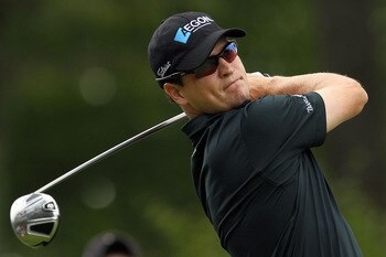 NORTON, MA - SEPTEMBER 03:  Zach Johnson tees off on the 12th hole during the first round of the Deutsche Bank Championship at TPC Boston on September 3, 2010 in Norton, Massachusetts.  (Photo by Mike Ehrmann/Getty Images)