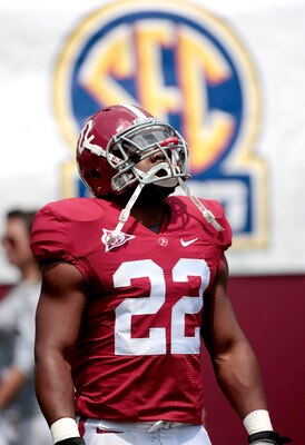 TUSCALOOSA, AL - APRIL 17: Heisman Trophy winner Mark Ingram #22 waits for a punt during the Alabama spring game at Bryant Denny Stadium on April 17, 2010 in Tuscaloosa, Alabama. (Photo by Dave Martin/Getty Images)