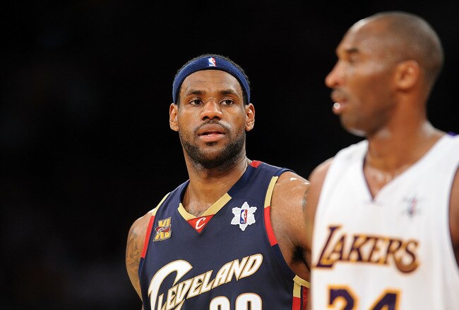 LOS ANGELES, CA - DECEMBER 25: LeBron James #23 of the Cleveland Cavaliers looks on during the game against the Los Angeles Lakers at Staples Center on December 25, 2009 in Los Angeles, California. NOTE TO USER: User expressly acknowledges and agrees that
