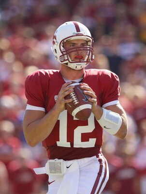 PALO ALTO, CA - SEPTEMBER 04:  Andrew Luck #12 of the Stanford Cardinal in action during their game against the Sacramento State Hornets at Stanford Stadium on September 4, 2010 in Palo Alto, California.  (Photo by Ezra Shaw/Getty Images)