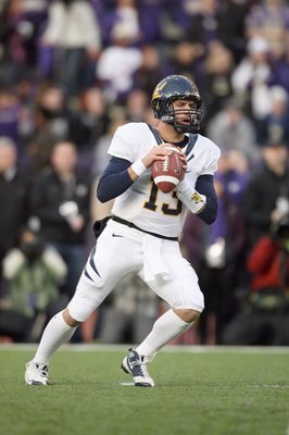 SEATTLE - DECEMBER 05:  Quarterback Kevin Riley #13 of the California Bears looks to pass the ball during the game against the Washington Huskies on December 5, 2009 at Husky Stadium in Seattle, Washington. The Huskies defeated the Bears 42-10. (Photo by