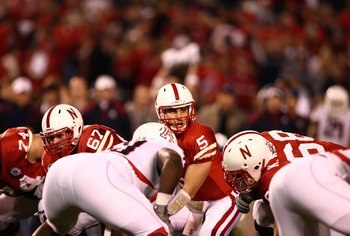 SAN DIEGO - DECEMBER 30:  Quarterback Zac Lee #5 of the University of Nebraska Cornhuskers lines up behind center against the University of Arizona Wildcats during the Pacific Life Holiday Bowl on December 30, 2009 at Qualcomm Stadium in San Diego, Califo