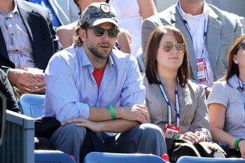 NEW YORK - SEPTEMBER 11:  Actor Bradley Cooper attends the men's singles semifinal match between Rafael Nadal of Spain and Mikhail Youzhny of Russia during day thirteen of the 2010 U.S. Open at the USTA Billie Jean King National Tennis Center on September