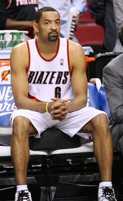 PORTLAND, OR - APRIL 29:  Marcus Camby #21 and Juwan Howard #6 of the Portland Trail Blazers sit on the bench as time runs out against the Phoenix Suns during Game Six of the Western Conference Quarterfinals of the NBA Playoffs on April 29, 2010 at the Ro