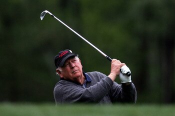 AUGUSTA, GA - APRIL 7:  Billy Casper watches his tee shot on the 12th hole during the first round of The Masters at the Augusta National Golf Club on April 7, 2005 in Augusta, Georgia. (Photo by David Cannon/Getty Images)