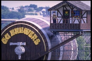 20 Jul 1995: A huge beer keg stands next to Milwaukee County Stadium in Milwaukee, Wisconsin where the Milwaukee brewers play the Seattle Mariners. The Mariners defeated the Brewers 4-2.