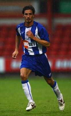 CREWE, ENGLAND - JULY 16:  Daniel De Ridder of Wigan Athletic during the Pre Season Friendly match between Crewe Alexander and Wigan Athletic at Gresty Road on July 16, 2009 in Crewe, England.  (Photo by Matthew Lewis/Getty Images)