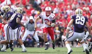 SEATTLE - SEPTEMBER 18: Quarterback Taylor Martinez #3 of the Nebraska Cornhuskers rushes against the Washington Huskies on September 18, 2010 at Husky Stadium in Seattle, Washington. (Photo by Otto Greule Jr/Getty Images)