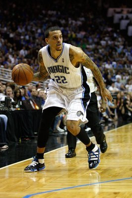 ORLANDO, FL - MAY 26:  Matt Barnes #22 of the Orlando Magic drives against the Boston Celtics in Game Five of the Eastern Conference Finals during the 2010 NBA Playoffs at Amway Arena on May 26, 2010 in Orlando, Florida.  NOTE TO USER: User expressly ackn