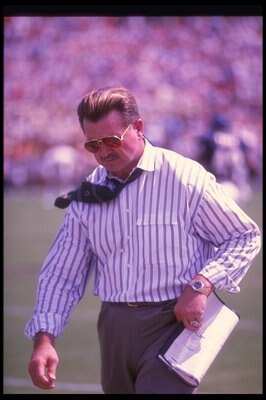 8 Oct 1989:  Chicago Bears head coach Mike Ditka looks on during a game against the Tampa Bay Buccaneers at Soldier Field in Chicago, Illinois.  The Buccaneers won the game, 42-35. Mandatory Credit: Allen Steele  /Allsport