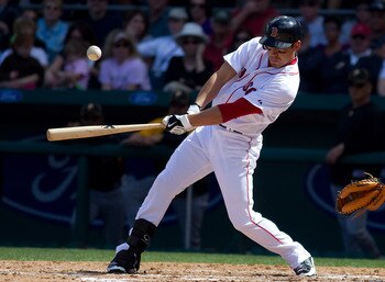 FORT MYERS, FL - MARCH 13:  Outfielder Jacoby Ellsbury #2 of the Boston Red Sox fouls off a pitch against the Pittsburgh Pirates during a Grapefruit League Spring Training Game at City of Palms Park on March 13, 2010 in Fort Myers, Florida.  (Photo by J.