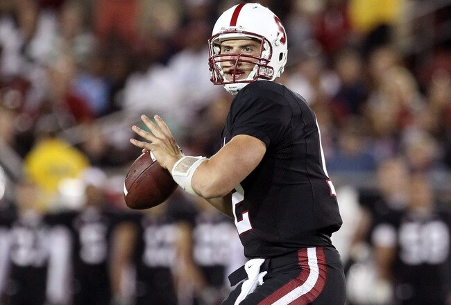 PALO ALTO, CA - SEPTEMBER 18:  Andrew Luck #12 of the Stanford Cardinal in action against the Wake Forest Demon Deacons at Stanford Stadium on September 18, 2010 in Palo Alto, California.  (Photo by Ezra Shaw/Getty Images)