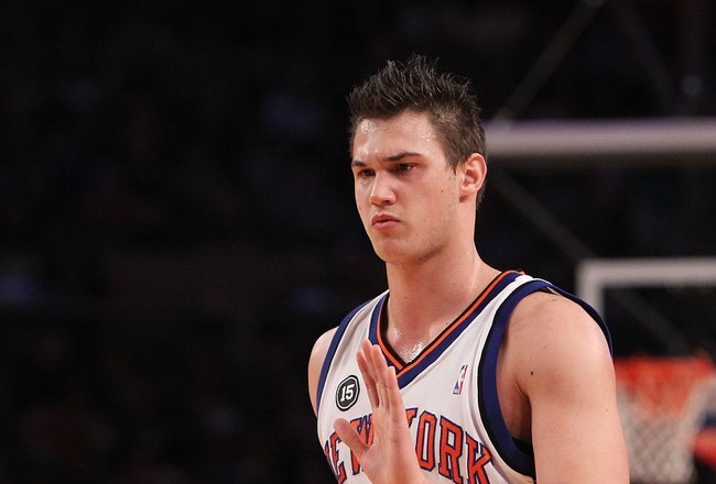 NEW YORK - FEBRUARY 20: Danilo Gallinari #8 of the New York Knicks against the Oklahoma City Thunder at Madison Square Garden on February 20, 2010 in New York, New York. NOTE TO USER: User expressly acknowledges and agrees that, by downloading and or usin