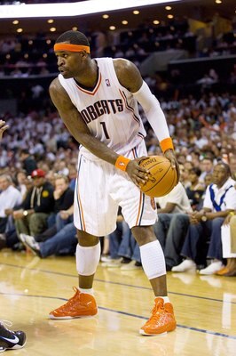CHARLOTTE, NC - APRIL 26: Stephen Jackson #1 of the Charlotte Bobcats looks to make a move against the Orlando Magic at Time Warner Cable Arena on April 26, 2010 in Charlotte, North Carolina.  The Magic defeated the Bobcats 99-90 to complete the four game