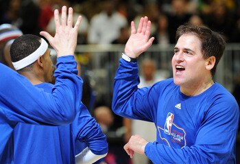 DALLAS - FEBRUARY 12:  Dallas Mavericks owner Mark Cuban during the NBA All-Star celebrity game presented by Final Fantasy XIII held at the Dallas Convention Center on February 12, 2010 in Dallas, Texas.  (Photo by Jason Merritt/Getty Images)