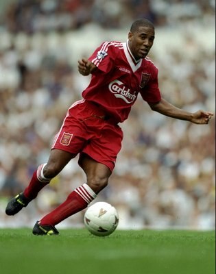 26 Aug 1995:  John Barnes of Liverpool in action during the FA Carling Premiership match against Tottenham Hotspur played at White Hart Lane in London, England. Liverpool won the match 3-1.  \ Mandatory Credit: Mark  Thompson/Allsport