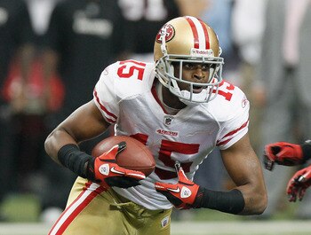 ATLANTA - OCTOBER 03:  Michael Crabtree #15 of the San Francisco 49ers against the Atlanta Falcons at Georgia Dome on October 3, 2010 in Atlanta, Georgia.  (Photo by Kevin C. Cox/Getty Images)