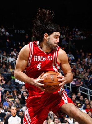 ATLANTA - NOVEMBER 20:  Luis Scola #4 of the Houston Rockets against the Atlanta Hawks at Philips Arena on November 20, 2009 in Atlanta, Georgia.  NOTE TO USER: User expressly acknowledges and agrees that, by downloading and/or using this Photograph, User