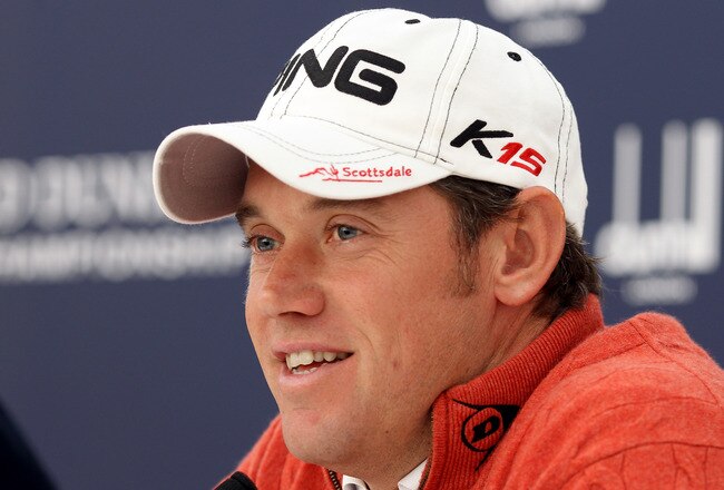 ST ANDREWS, SCOTLAND - OCTOBER 06:  Lee Westwood of England talks to the media during the practice round of The Alfred Dunhill Links Championship at The Old Course on October 6, 2010 in St Andrews, Scotland.  (Photo by Scott Halleran/Getty Images)