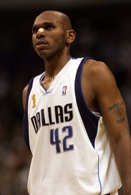 DALLAS - JUNE 08: Jerry Stackhouse #42 of the Dallas Mavericks looks on in the third quarter against the Miami Heat in game one of the 2006 NBA Finals on June 8, 2006 at American Airlines Center in Dallas, Texas.  NOTE TO USER: User expressly acknowledges