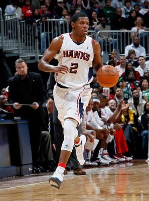 ATLANTA - JANUARY 29: Joe Johnson #2 of the Atlanta Hawks against the Boston Celtics at Philips Arena on January 29, 2010 in Atlanta, Georgia.  NOTE TO USER: User expressly acknowledges and agrees that, by downloading and/or using this Photograph, User is