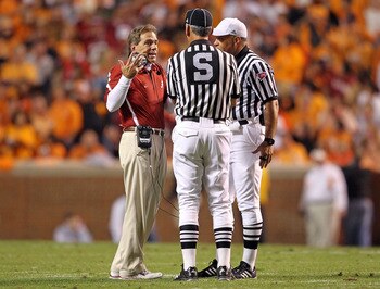 Alabama Coach Nick Saban will have to be a fast talker to get 'Bama back to #1