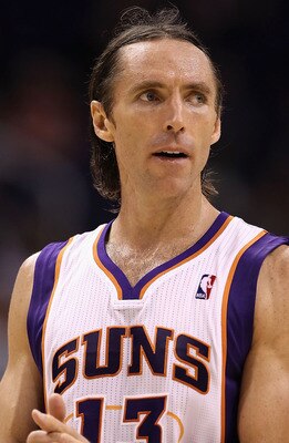 PHOENIX - OCTOBER 19:  Steve Nash #13 of the Phoenix Suns during the preseason NBA game against the Golden State Warriors at US Airways Center on October 19, 2010 in Phoenix, Arizona. NOTE TO USER: User expressly acknowledges and agrees that, by downloadi
