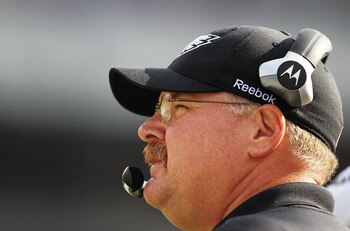 PHILADELPHIA - OCTOBER 17:  Andy Reid, Head Coach of the Philadelphia Eagles looks on against the Atlanta Falcons during their game at Lincoln Financial Field on October 17, 2010 in Philadelphia, Pennsylvania.  (Photo by Al Bello/Getty Images)