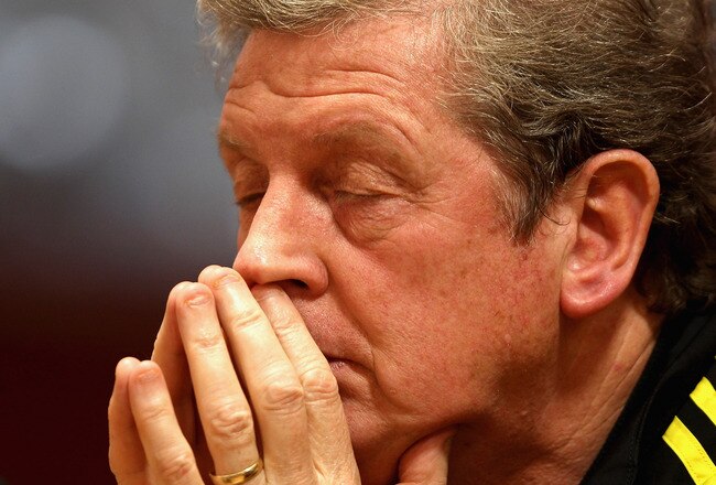 LIVERPOOL, ENGLAND - NOVEMBER 03:  Liverpool manager Roy Hodgson thinks before answering a question during the press conference ahead of their UEFA Europa League match against SSC Napoli at Anfield on November 3, 2010 in Liverpool, England.  (Photo by Cli