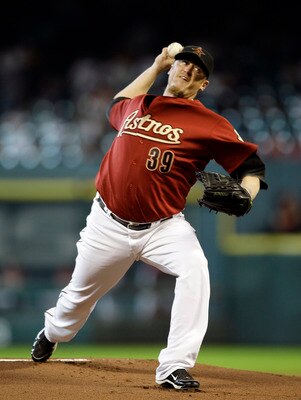 HOUSTON - SEPTEMBER 19:  Pitcher Brett Myers #39 of the Houston Astros throws against the Cincinnatti Reds in the first inning at Minute Maid Park on September 19, 2010 in Houston, Texas.  (Photo by Bob Levey/Getty Images)