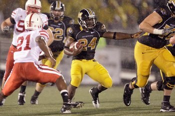 COLUMBIA, MO - OCTOBER 08: Derrick Washington #24 of the Missouri Tigers carries the ball during the game against the Nebraska Cornhuskers on October 8, 2009 at Faurot Field/Memorial Stadium in Columbia, Missouri. (Photo by Jamie Squire/Getty Images)