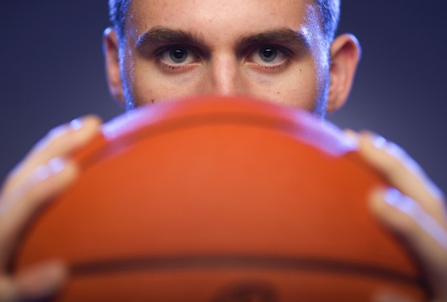 TARRYTOWN, NY - JULY 29:  Kevin Love of the Minnesota Timberwolves poses for a portrait during the 2008 NBA Rookie Photo Shoot on July 29, 2008 at the MSG Training Facility in Tarrytown, New York.  NOTE TO USER: User expressly acknowledges and agrees that
