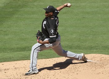 ANAHEIM, CA - SEPTEMBER 26:  Tony Pena #57 of the Chicago White Sox throws a pitch against the Los Angeles Angels of Anaheim on September 26, 2010 at Angel Stadium in Anaheim, California. The White Sox won 4-3.  (Photo by Stephen Dunn/Getty Images)
