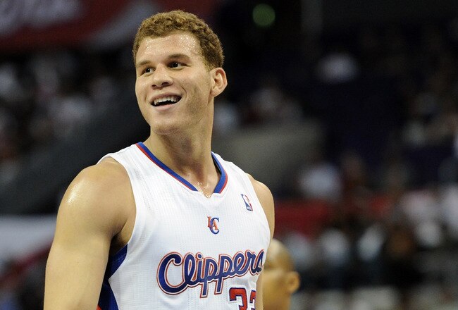 LOS ANGELES, CA - OCTOBER 27:  Blake Griffin #32 of the Los Angeles Clippers reacts after his dunk during the first half against the Portland Trail Blazers at Staples Center on October 27, 2010 in Los Angeles, California. NOTE TO USER: User expressly ackn