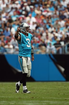 CHARLOTTE, NC - OCTOBER 24:  Matt Moore #3 of the Carolina Panthers against the San Francisco 49ers during their game at Bank of America Stadium on October 24, 2010 in Charlotte, North Carolina.  (Photo by Streeter Lecka/Getty Images)