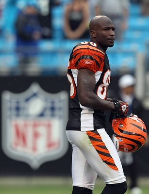 CHARLOTTE, NC - SEPTEMBER 26:  Chad Ochocinco #85 of the Cincinnati Bengals during their game against the Carolina Panthers at Bank of America Stadium on September 26, 2010 in Charlotte, North Carolina.  (Photo by Streeter Lecka/Getty Images)