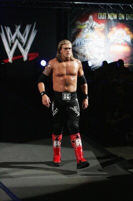 SYDNEY, AUSTRALIA - JUNE 15:  World Heavyweight Champion Edge walks to the ring during WWE Smackdown at Acer Arena on June 15, 2008 in Sydney, Australia.  (Photo by Gaye Gerard/Getty Images)