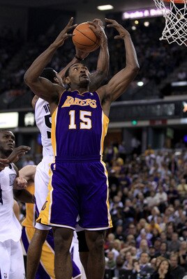 SACRAMENTO, CA - NOVEMBER 03:  Ron Artest #15 of the Los Angeles Lakers in action against the Sacramento Kings at ARCO Arena on November 3, 2010 in Sacramento, California.  NOTE TO USER: User expressly acknowledges and agrees that, by downloading and or u