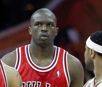 CLEVELAND - APRIL 27:  Derrick Rose #1 and Luol Deng #9 of the Chicago Bulls react late in the game while playing the Cleveland Cavaliers during Game Five of the Eastern Conference Quarterfinals during the 2010 NBA Playoffs at Quicken Loans Arena on April