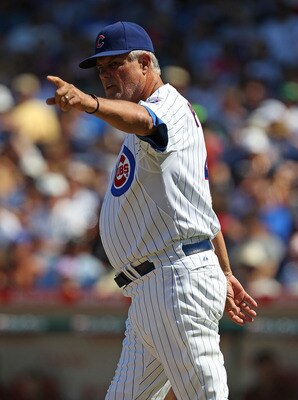 CHICAGO - JULY 21: Manager Lou Piniella #41 of the Chicago Cubs calls for a new pitcher during a game against the Houston Astros at Wrigley Field on July 21, 2010 in Chicago, Illinois. The Astros defeated the Cubs 4-3 in 12 innings. (Photo by Jonathan Dan