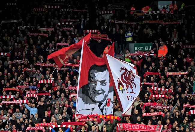 LIVERPOOL, ENGLAND - NOVEMBER 07:  General View of the Kop prior to the Barclays Premier League match between Liverpool and Chelsea at Anfield on November 7, 2010 in Liverpool, England. (Photo by Shaun Botterill/Getty Images)