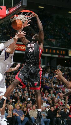SACRAMENTO, CA - DECEMBER 06:  Joel Anthony #50 of the Miami Heat dunks the ball during their game against the Sacramento Kings at ARCO Arena on December 6, 2009 in Sacramento, California.  NOTE TO USER: User expressly acknowledges and agrees that, by dow