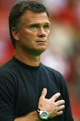 SHANGHAI, CHINA - SEPTEMBER 30:  United States coach Greg Ryan looks on during the Women's World Cup 2007 3rd Place Play-Off match between Norway and USA at Shanghai Hongkou Football Stadium on September 30, 2007 in Shanghai, China.  (Photo by Paul Gilham