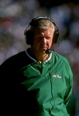 21 Sep 1997:  Head coach Bill Parcells of the New York Jets during the Jets 24-23 victory over the Oakland Radiers at Giants Stadium in East Rutherford, New Jersey. Mandatory Credit: Al Bello  /Allsport