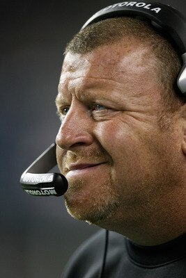 SEATTLE - SEPTEMBER 03:  Head coach Tom Cable of the Oakland Raiders looks on from the sidelines against the Seattle Seahawks on September 3, 2009 at Qwest Field in Seattle, Washington. The Seahawks defeated the Raiders 31-21. (Photo by Otto Greule Jr/Get